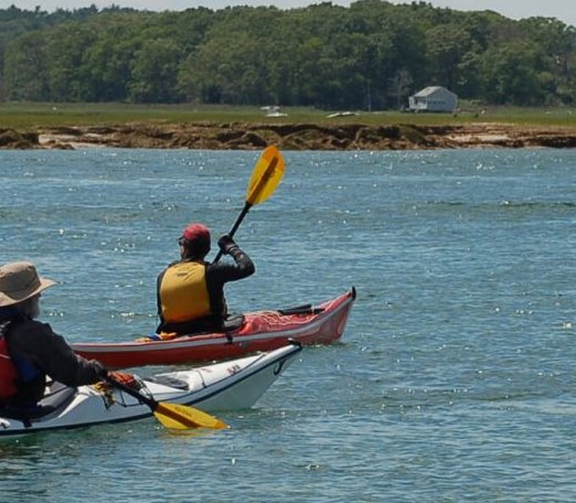 Paddlers winding through the salt marsh (rack photos coming at installace