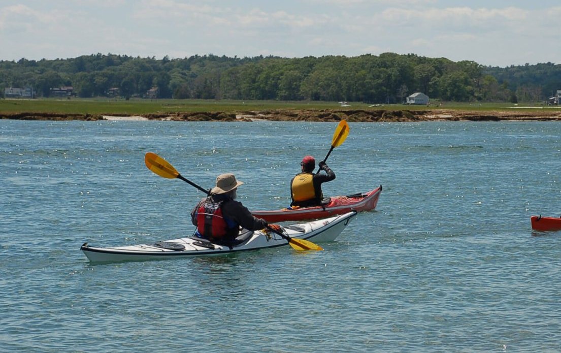 The kayak rack lineup at Driftway Conservation Park with numbered tags